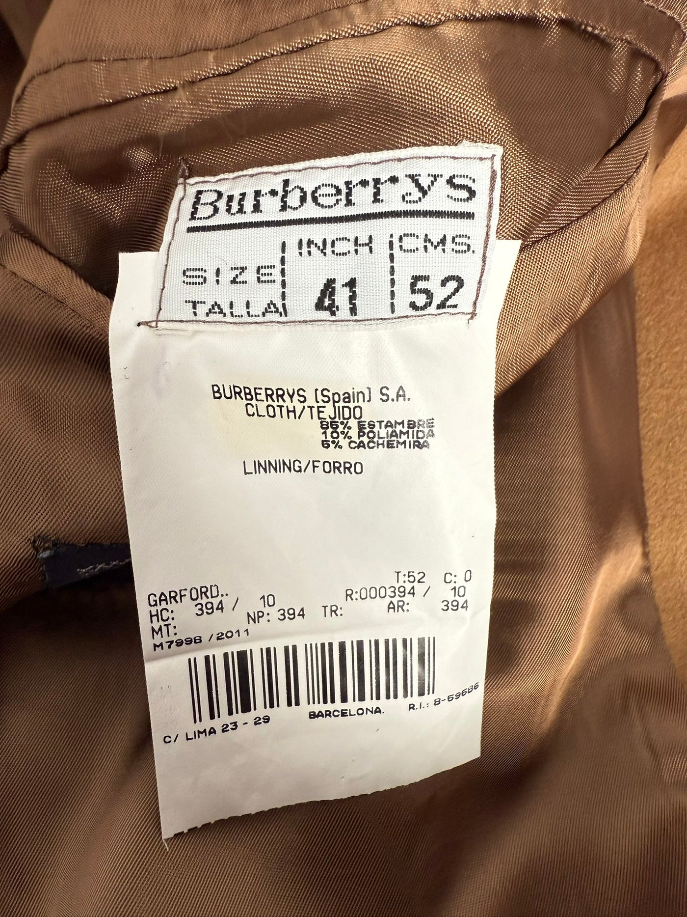 Abrigo Burberry (XL)