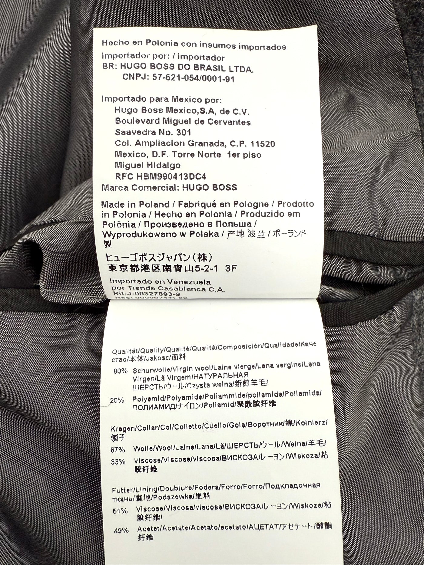 Abrigo Hugo Boss (XL)