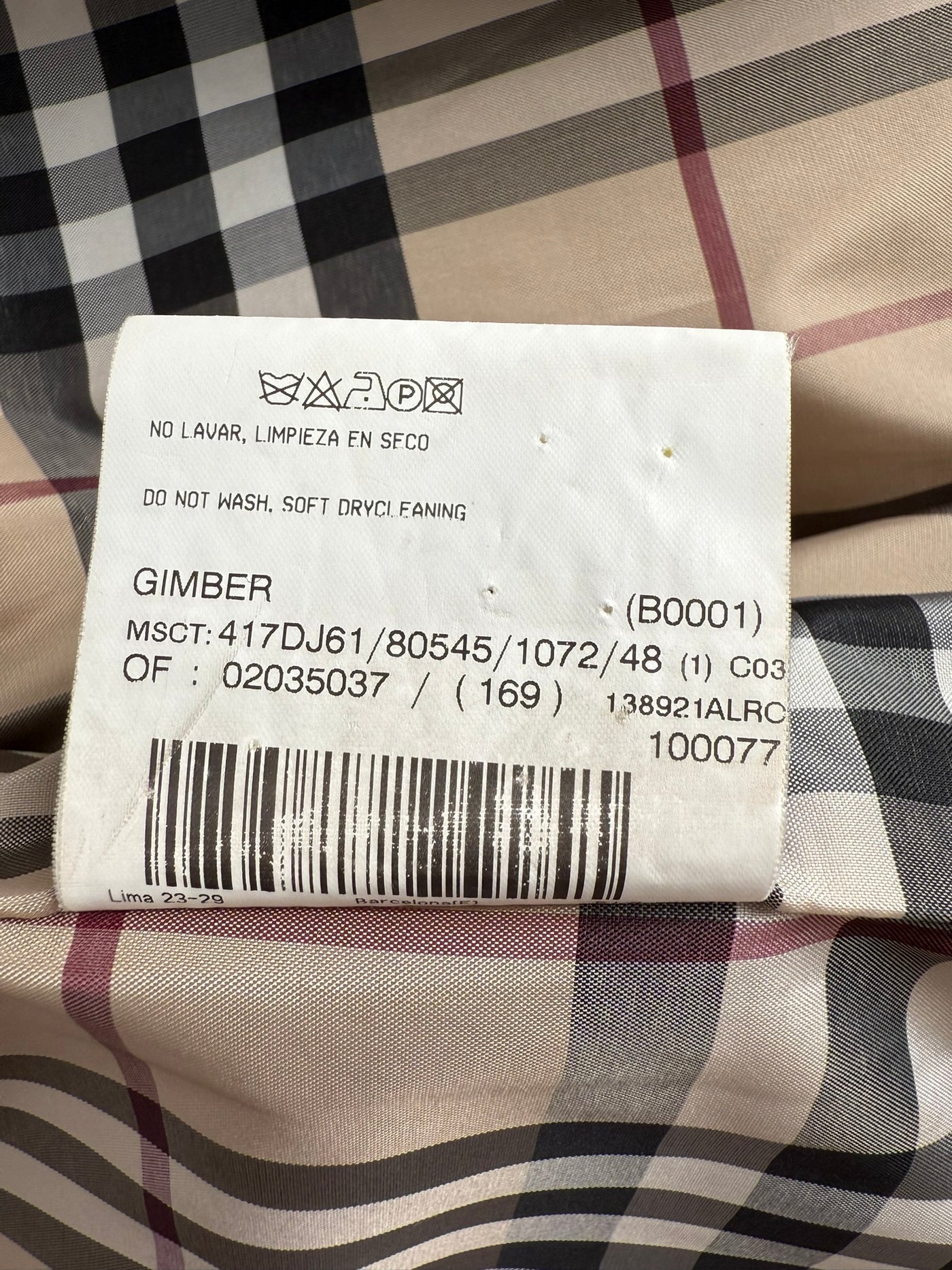 Chaqueta Burberry (XL)